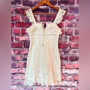 Free People Cream Crochet Mini Dress